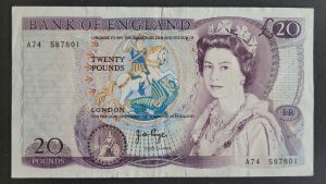 £20 Bank of England Page B328 First Series (VF) A74 587801