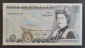 £5 Gill Bank of England B353 Last Series note (EF) SE29 303181