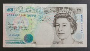 £5 Kentfield  B364 (AUNC) - AD36 522545