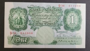 £1 Mahon Bank of England note B212 (EF+) D34 411604