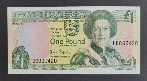 Jersey £1 JE14b note. Signed by Black (UNC) UC000420
