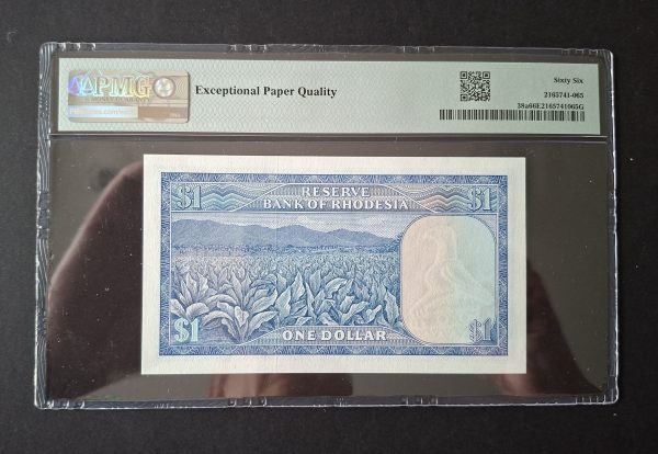 Rhodesia One Dollar Pick 38a, 1979. PMG 66 EPQ (UNC) L/119 237694 - Image 2
