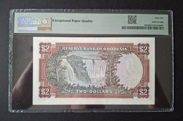 Rhodesia Two Dollars Pick 39b, 1979. PMG 66 EPQ (UNC) K/166 071635 - Image 2
