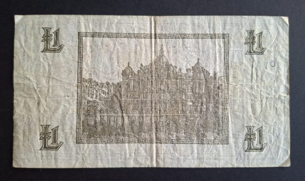 £1 Bank of Scotland, 1943. Elphinstone & Crawford. Last Prefix (VG) AA791140 - Image 2