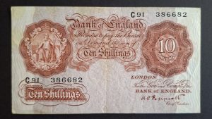 10/- Ten Shilling Peppiatt (VF) B235. C91 386682