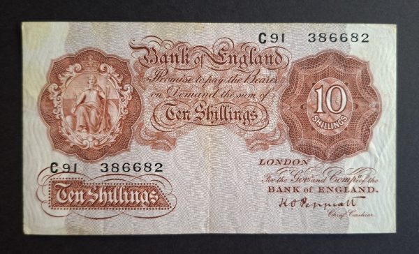 10/- Ten Shilling Peppiatt (VF) B235. C91 386682