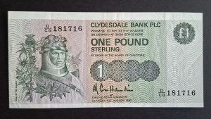 £1 Clydesdale Bank SC328b Hamilton (EF) D/CG 181716