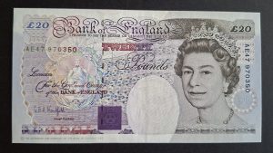 B375 Kentfield £20 note (VF+) AE47 970350