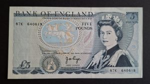 £5 Page B334 note (AUNC) 87K 640618