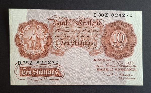10/- Shilling O'Brien Bank of England note B266 Last Series (EF) D38Z 824270
