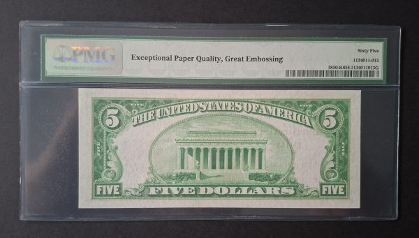 One Dollar National Currency Dallas, 1929 PMG 65 EPQ (UNC) K00790582A - Image 2