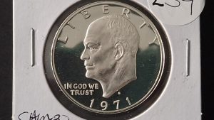 1971 Dollar Eisenhower Liberty Eagle & Moon One Dollar Silver Cameo Coin