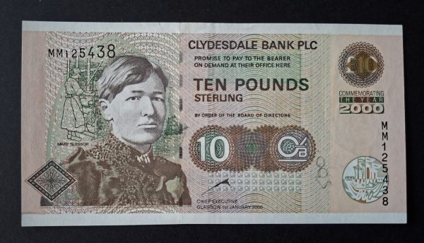 £10 Clydesdale Bank, Wright, SC.345 (EF with small tear) MM125438