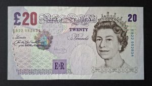 £20 Bailey B405 note (EF) EB22 552834