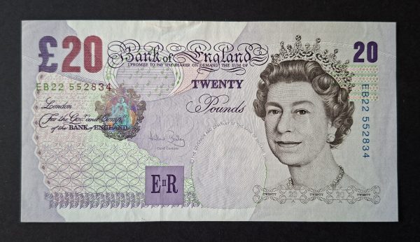 £20 Bailey B405 note (EF) EB22 552834