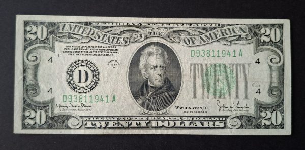 USA $20 Cleveland 1934D note (VF) D93811941A