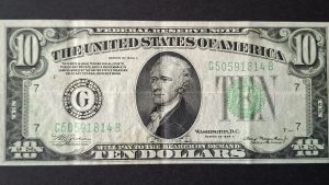 USA $10 Chicago 1934A note (VF) G50591814B