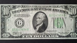 USA $10 Chicago 1934A note (VF) G03147454B