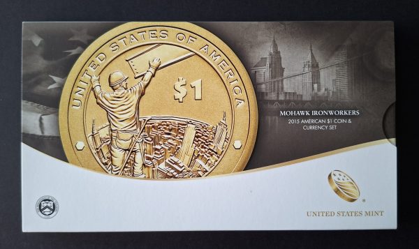 A 2015 United States Mint Mohawk Ironworks $1 note and $1 coin set.  - Image 2