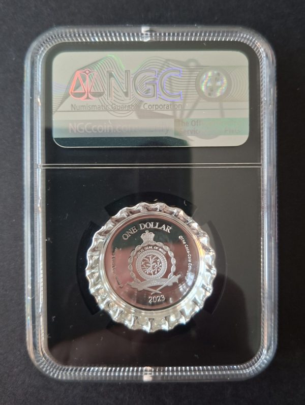 2023 Niue $1 Holiday Coca-Cola Bottle Cap. 1 of First 500 Struck. NGC PF70 Ultra Cameo - Image 2