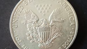 2011 Silver Eagle. Lightly tarnished.