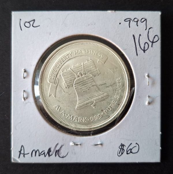 A-mark 1 oz Liberty Bell Silver Round .999 pure.