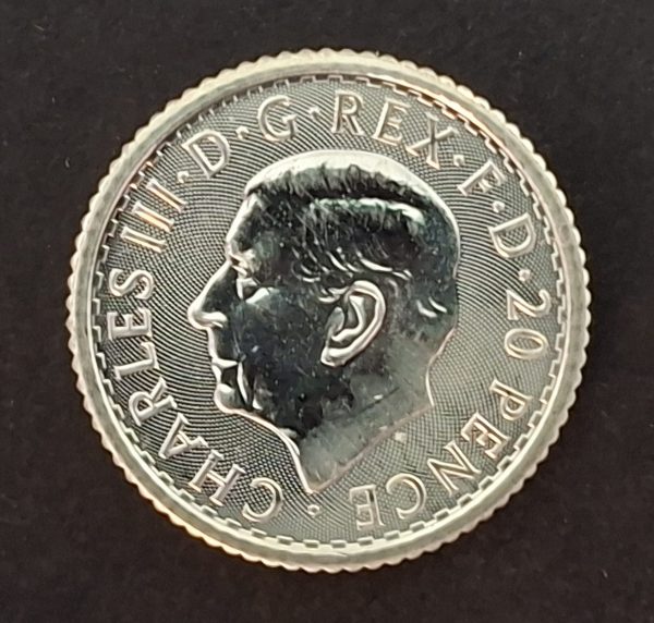 20p United Kingdom 1/10th oz Silver Britannia Coin 2025. King Charles III. - Image 2