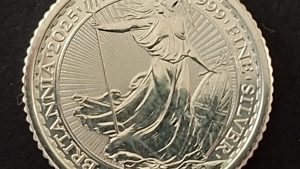20p United Kingdom 1/10th oz Silver Britannia Coin 2025. King Charles III.